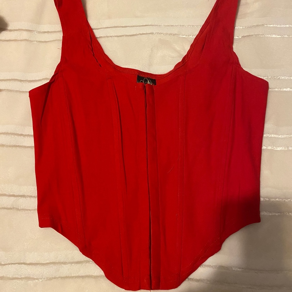 Red corset top